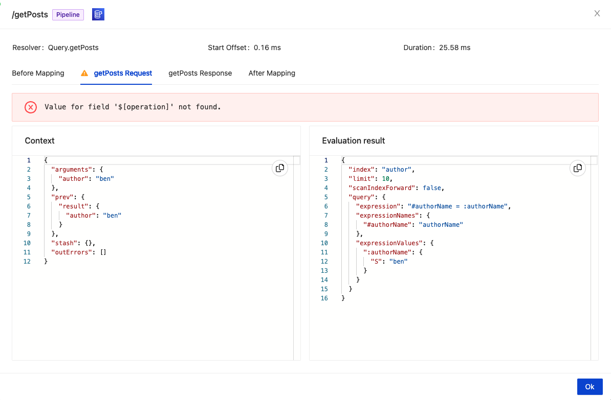 Mapping template error